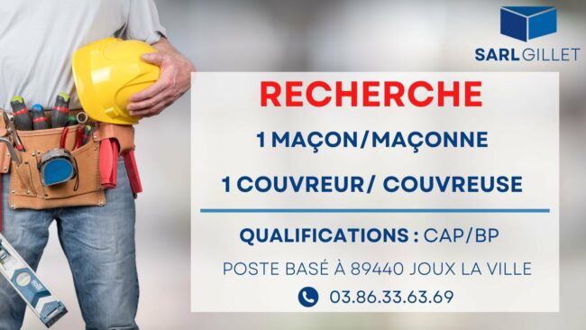 Offre d'emploi maçon