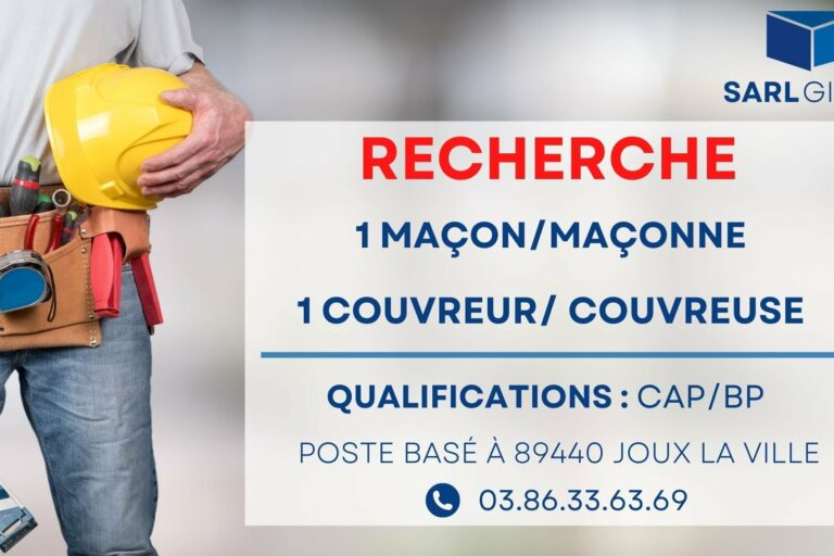 Offre d'emploi maçon